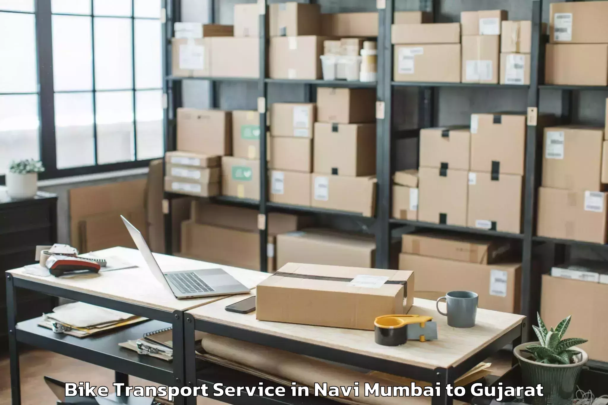 Navi Mumbai to Olpad Bike Transport Booking